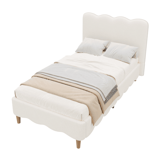 Cama de criança,cama de solteiro de tecido 90x200 cm,branco