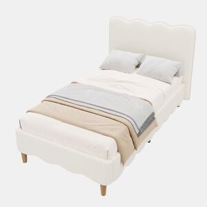 Cama de criança,cama de solteiro de tecido 90x200 cm,branco