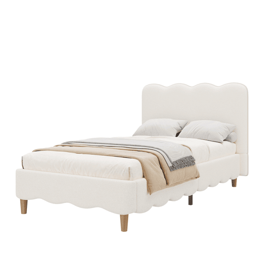 Cama de criança,cama de solteiro de tecido 90x200 cm,branco
