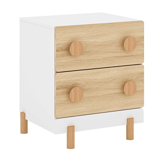 Mesa de cabeceira infantil Vaarentaa 2 gavetas 47x40x35 cm BrancoCarvalho en.casa Mesa de cabeceira infantil Vaarentaa 2 gavetas 47x40x35 cm BrancoCarvalho en.casa