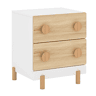 Mesa de cabeceira infantil Vaarentaa 2 gavetas 47x40x35 cm BrancoCarvalho en.casa