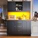 Armario de cocina con 4 puertas y 3 cajones Armario de cocina con 4 puertas y 3 cajones Negro/ Madera