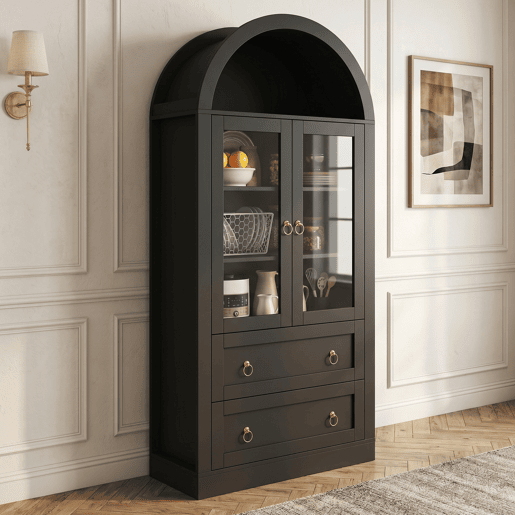 Armário de cozinha de painel de partículas com 2 portas e 2 gavetas,preto Armário de cozinha de painel de partículas com 2 portas e 2 gavetas,preto