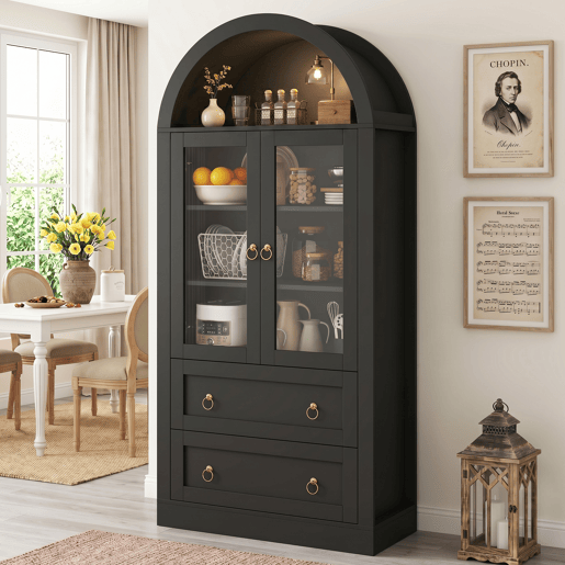 Armário de cozinha de painel de partículas com 2 portas e 2 gavetas,preto Armário de cozinha de painel de partículas com 2 portas e 2 gavetas,preto