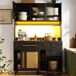 Armario de cocina con 6 puertas y 3 cajones Armario de cocina con 6 puertas y 3 cajones Negro/ Madera