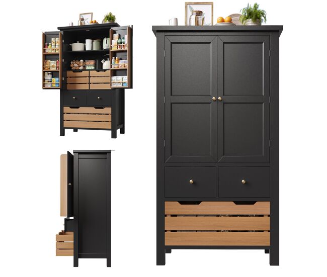 Armario de cocina con 2 puertas y 5 cajones 80
