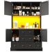 Armario de cocina con 4 puertas y 5 cajones Armario de cocina con 4 puertas y 5 cajones Negro/ Madera