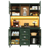 Armário de cozinha de mdf com 4 portas,3 gavetas e luz led,verde