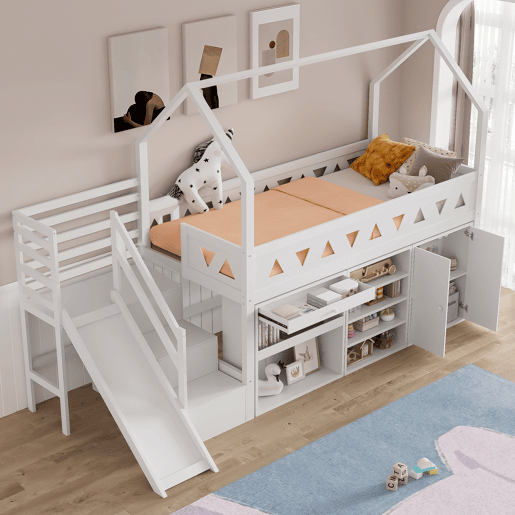 Cama de criança,cama alta de madeira maciça 90x200 cm,branco Cama de criança,cama alta de madeira maciça 90x200 cm,branco