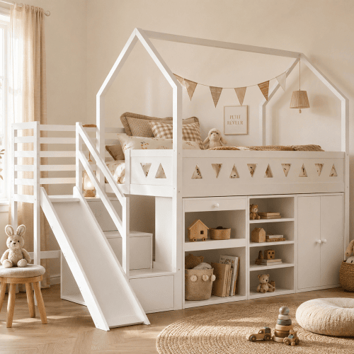 Cama de criança,cama alta de madeira maciça 90x200 cm,branco Cama de criança,cama alta de madeira maciça 90x200 cm,branco