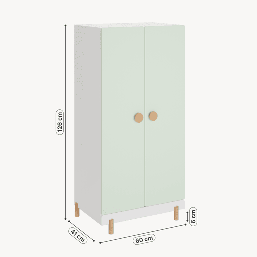Roupeiro infantil Vaarentaa 126x60x41 cm BrancoVerde-menta en.casa Roupeiro infantil Vaarentaa 126x60x41 cm BrancoVerde-menta en.casa