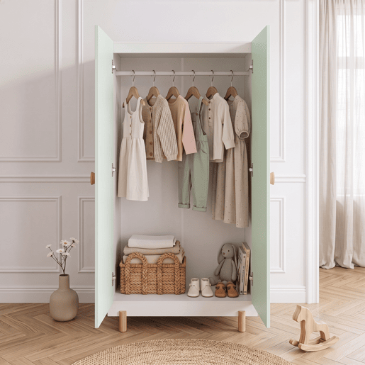 Roupeiro infantil Vaarentaa 126x60x41 cm BrancoVerde-menta en.casa Roupeiro infantil Vaarentaa 126x60x41 cm BrancoVerde-menta en.casa