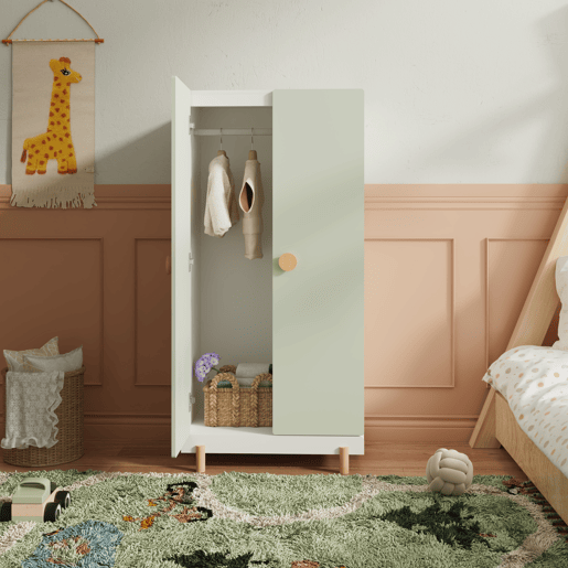 Roupeiro infantil Vaarentaa 126x60x41 cm BrancoVerde-menta en.casa Roupeiro infantil Vaarentaa 126x60x41 cm BrancoVerde-menta en.casa