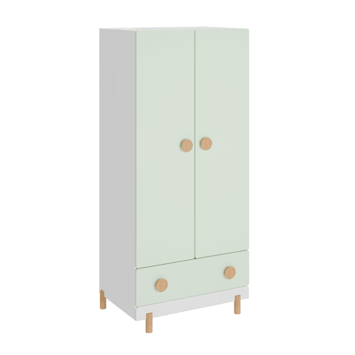 Roupeiro infantil Vaarentaa com gaveta 126x60x41 cm BrancoVerde menta en.casa