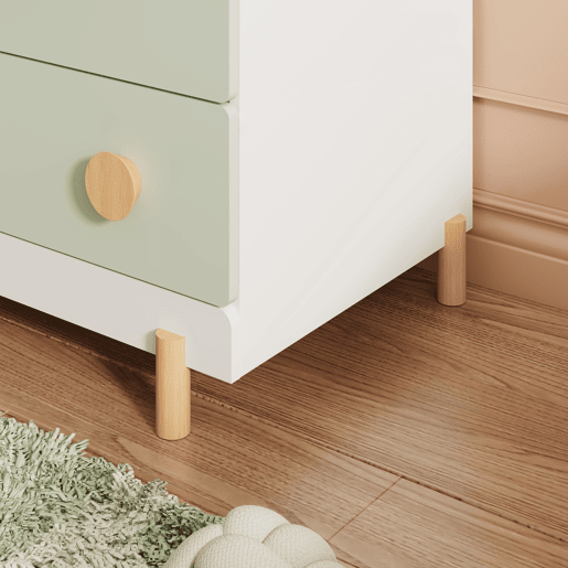 Roupeiro infantil Vaarentaa com gaveta 126x60x41 cm BrancoVerde menta en.casa