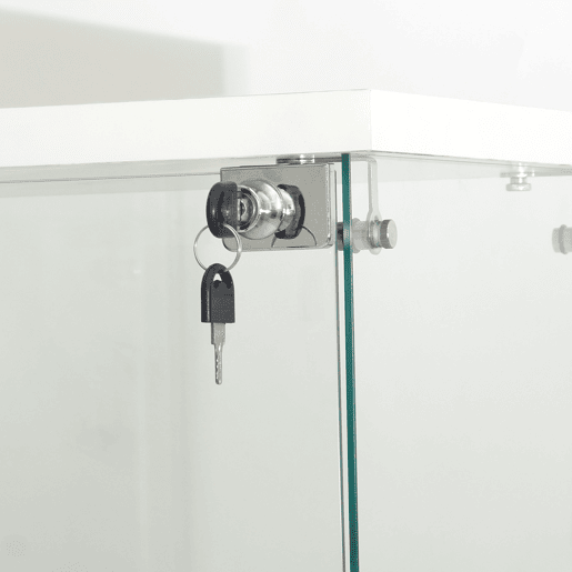 Vitrine com iluminação LED e portas de vidro, vitrine com sensores inteligentes, vitrine de vidro de 4 níveis para sala de estar, quarto, escritório, vitrine de colecionador