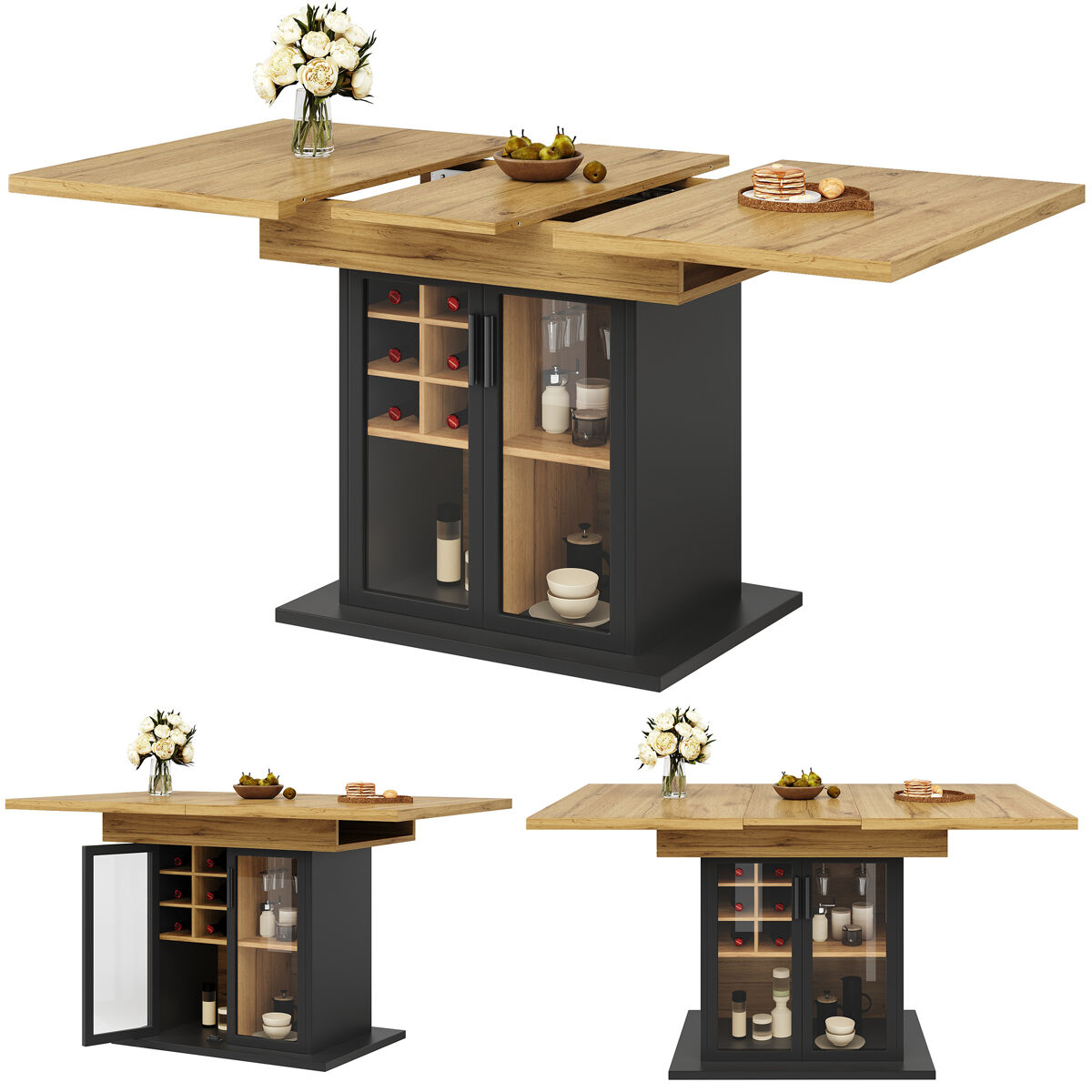 Mesa de comedor extensible rectangular