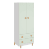 Roupeiro infantil Vaarentaa 2 gavetas 156x60x41 cm BrancoVerde menta en.casa