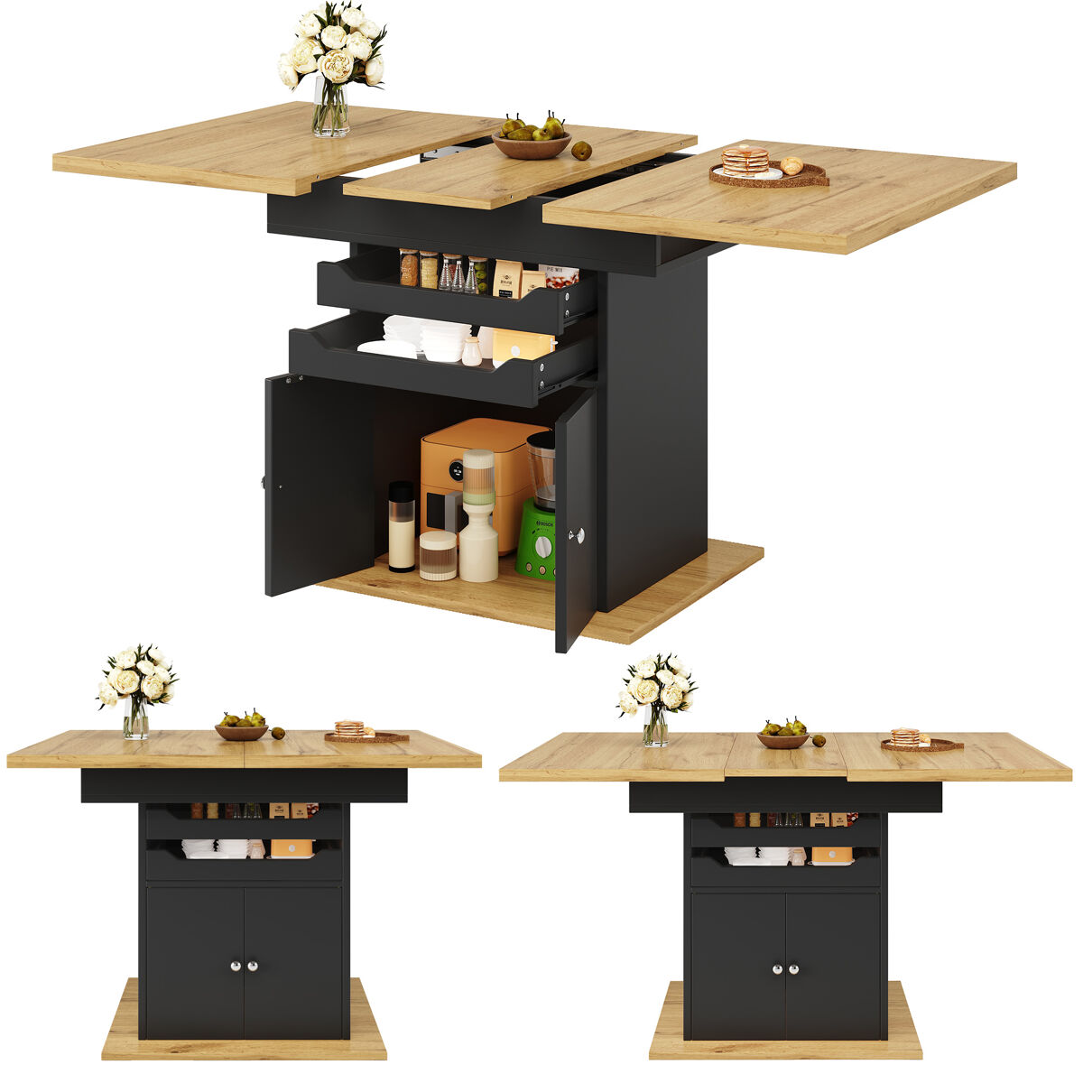 Mesa de comedor extensible rectangular
