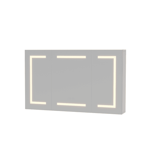 Espelho de banheiro com iluminação LED e prateleiras de vidro ajustáveis, 100,4 × 60 × 13,5 cm. Um elemento funcional para o banheiro