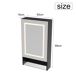 Armario con espejo. Pantalla LED, compartimentos de almacenamiento Armario con espejo. Pantalla LED, compartimentos de almacenamiento Negro