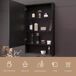 Armario con espejo. Pantalla LED, compartimentos de almacenamiento Armario con espejo. Pantalla LED, compartimentos de almacenamiento Negro