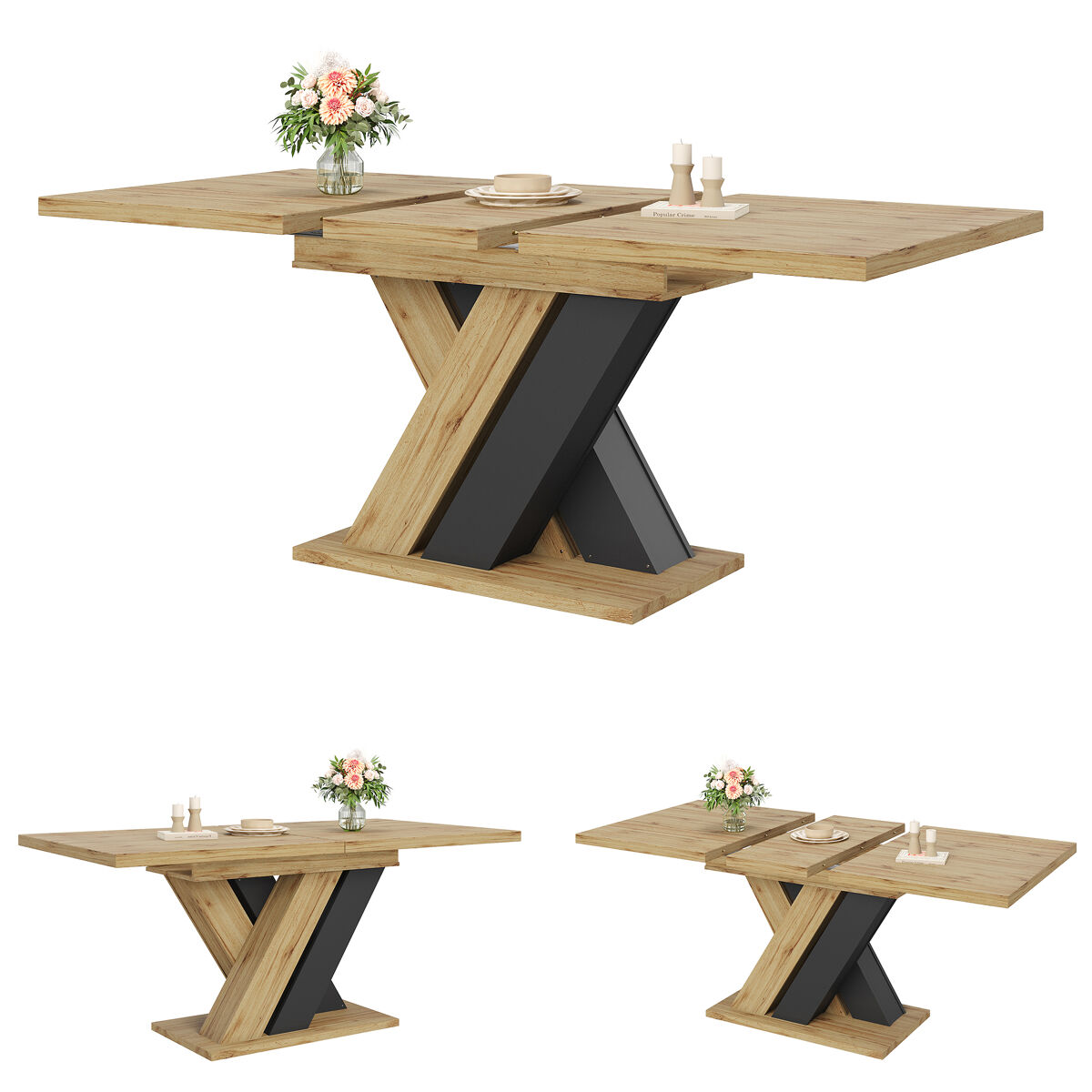 Mesa de comedor extensible rectangular
