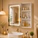 Baño, armario con espejo, armario con espejo e iluminación LED Baño, armario con espejo, armario con espejo e iluminación LED Blanco