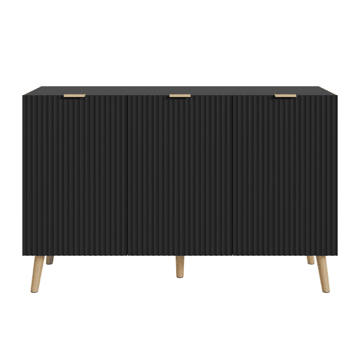 Aparador Nand 3 portas 120x40x76 cm Preto en.casa Aparador Nand 3 portas 120x40x76 cm Preto en.casa