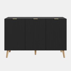 Aparador Nand 3 portas 120x40x76 cm Preto en.casa