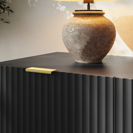 Aparador Nand 3 portas 120x40x76 cm Preto en.casa Aparador Nand 3 portas 120x40x76 cm Preto en.casa