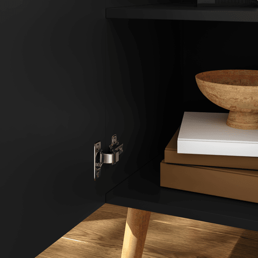 Aparador Nand 3 portas 120x40x76 cm Preto en.casa Aparador Nand 3 portas 120x40x76 cm Preto en.casa