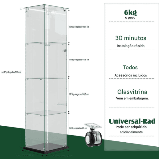 Vitrine LED com quatro camadas para objetos colecionáveis, ideal para sala de estar, quarto ou escritório, em preto. Vitrine LED com quatro camadas para objetos colecionáveis, ideal para sala de estar, quarto ou escritório, em preto.