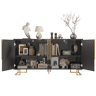 Aparador de mdf com 4 portas,preto
