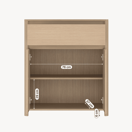 Armário auxiliar Takranmaa com 2 portas y gaveta 88x79x39 Carvalho en.casa Armário auxiliar Takranmaa com 2 portas y gaveta 88x79x39 Carvalho en.casa
