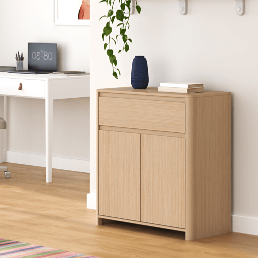 Armário auxiliar Takranmaa com 2 portas y gaveta 88x79x39 Carvalho en.casa Armário auxiliar Takranmaa com 2 portas y gaveta 88x79x39 Carvalho en.casa