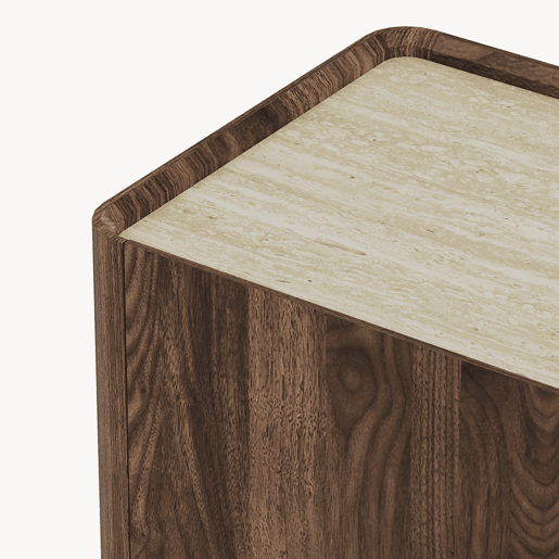 Móvel de televisão Trorlon com 4 portas 160x40x55 cm NogueiraTravertino en.casa