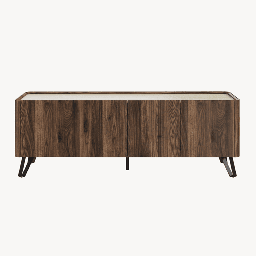 Móvel de televisão Trorlon com 4 portas 160x40x55 cm NogueiraTravertino en.casa