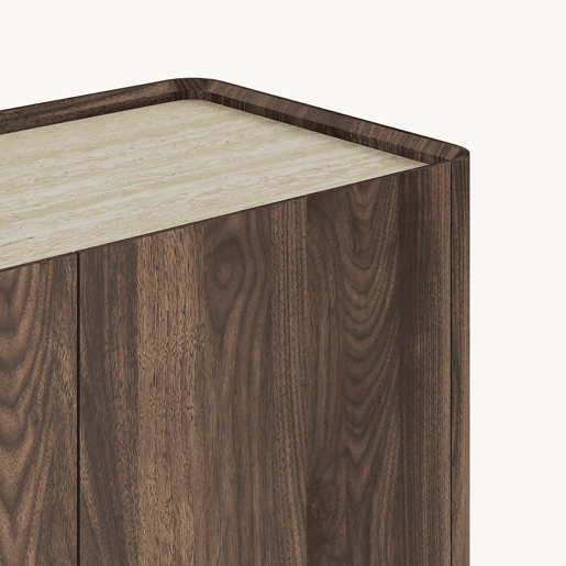 Móvel de televisão Trorlon com 4 portas 160x40x55 cm NogueiraTravertino en.casa