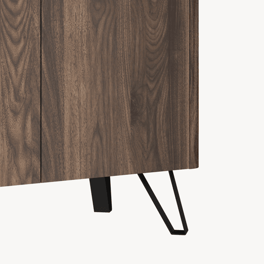 Móvel de televisão Trorlon com 4 portas 160x40x55 cm NogueiraTravertino en.casa