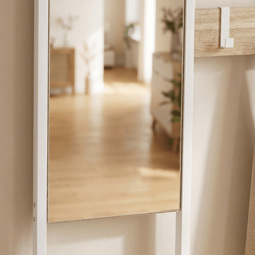 HOMCOM Móvel Cabide de Entrada 4 em 1 Móvel de Entrada com Banco Sapateira Espelho 8 Ganchos e Estrutura Metálica Estilo Moderno para Entrada Corredor 98x36x185 cm Madeira HOMCOM Móvel Cabide de Entrada 4 em 1 Móvel de Entrada com Banco Sapateira Espelho 8 Ganchos e Estrutura Metálica Estilo Moderno para Entrada Corredor 98x36x185 cm Madeira