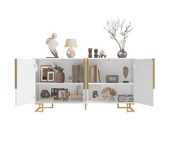 Aparador de mdf con 4 puertas,blanco