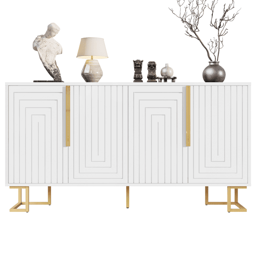Aparador de mdf com 4 portas,branco Aparador de mdf com 4 portas,branco