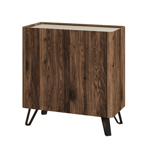 Aparador Trorlon 2 portas 83x80x40 cm NogueiraTravertino en.casa