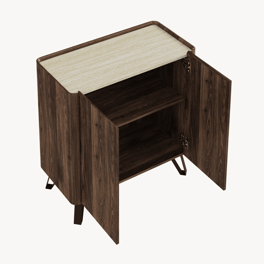 Aparador Trorlon 2 portas 83x80x40 cm NogueiraTravertino en.casa