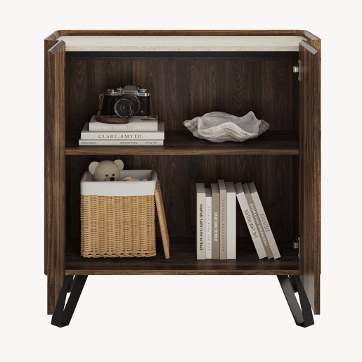 Aparador Trorlon 2 portas 83x80x40 cm NogueiraTravertino en.casa