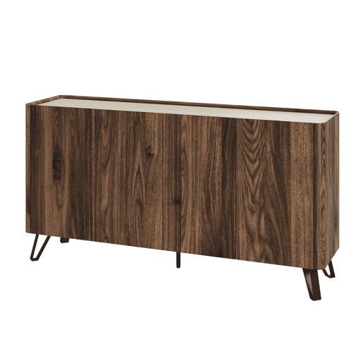 Aparador Trorlon con 4 puertas 160x40x83 cm NogueiraTravertino en.casa Aparador Trorlon con 4 puertas 160x40x83 cm NogueiraTravertino en.casa