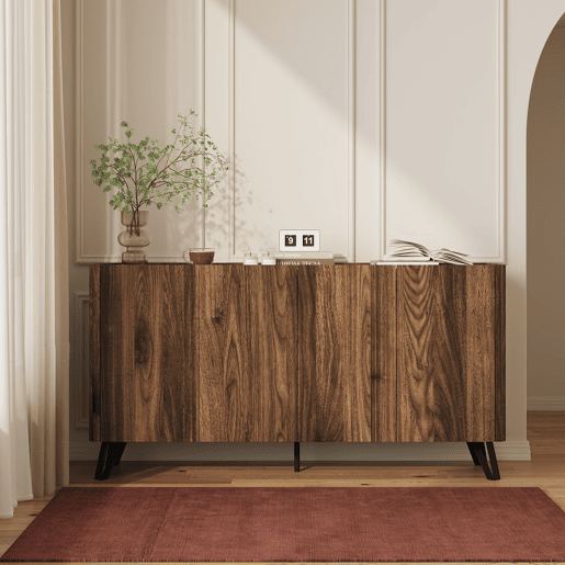Aparador Trorlon con 4 puertas 160x40x83 cm NogueiraTravertino en.casa Aparador Trorlon con 4 puertas 160x40x83 cm NogueiraTravertino en.casa