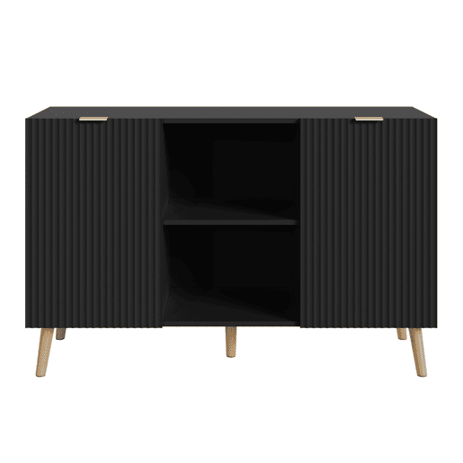 Aparador Nand 2 portas e 2 compartimentos 120x40x76 cm Preto en.casa
