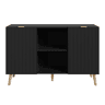 Aparador Nand 2 portas e 2 compartimentos 120x40x76 cm Preto en.casa